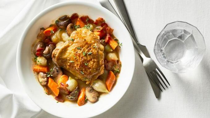 Recept voor coq au vin uit de slowcooker